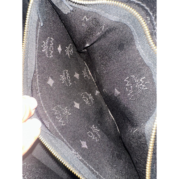 Women's MCM Boston Bag Black/Gold Monogram Size One Size - Picture 11 of 11